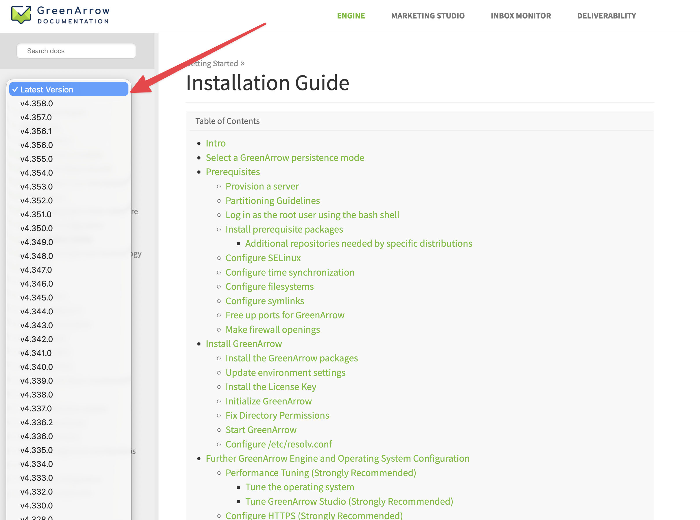Switch Documentation Version