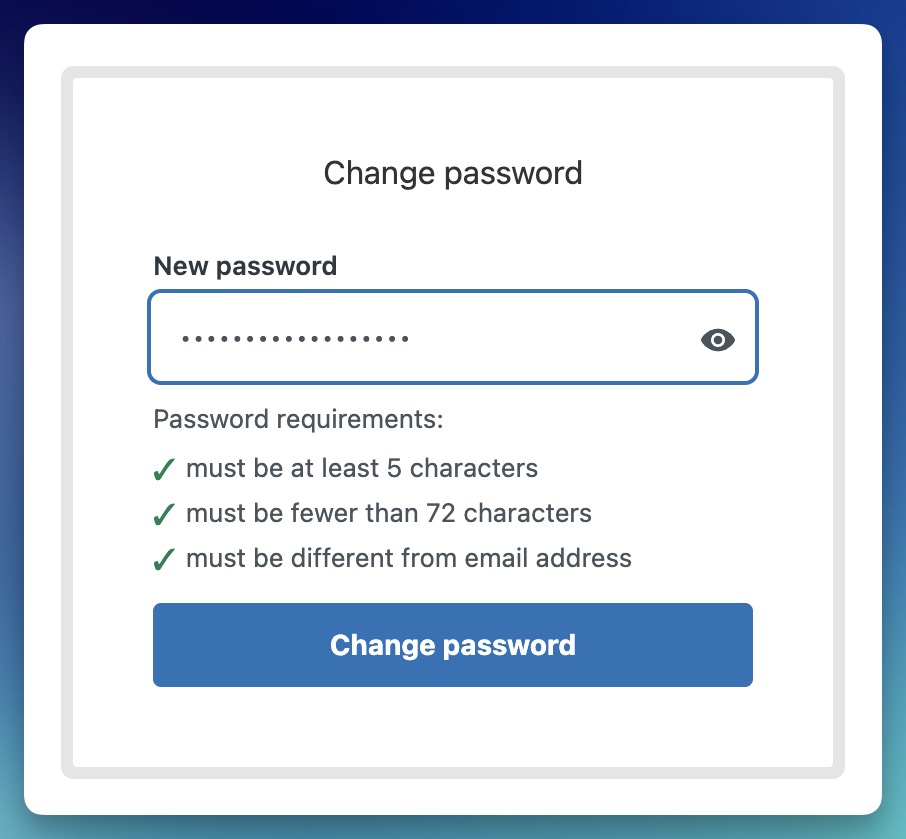 Zendesk - Set the New Password
