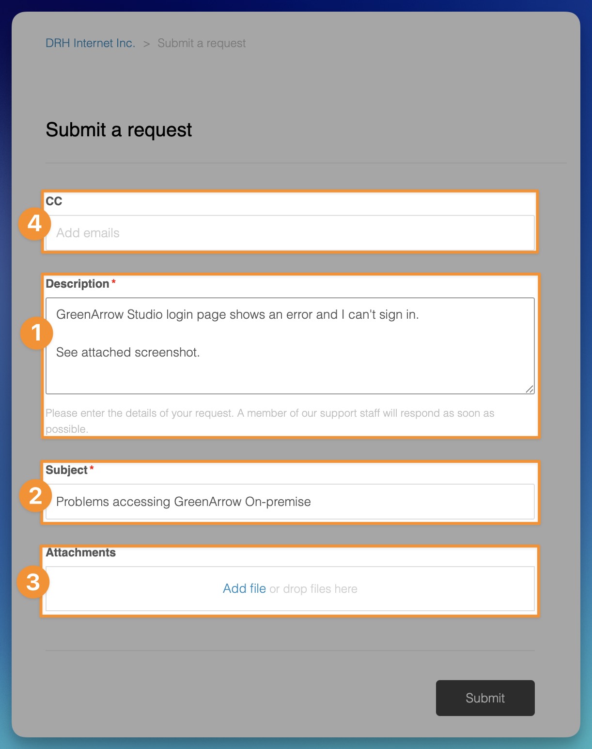 Zendesk - New Ticket Page