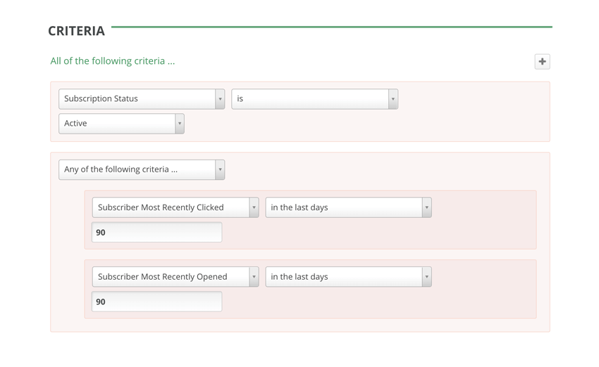 GreenArrow Email Advanced Segmentation--Subscriber Engagement Grouping