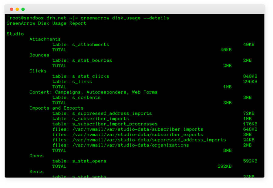 greenarrow disk_usage --details-1