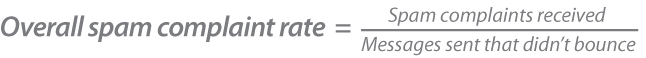 Overall spam complaint rate formula